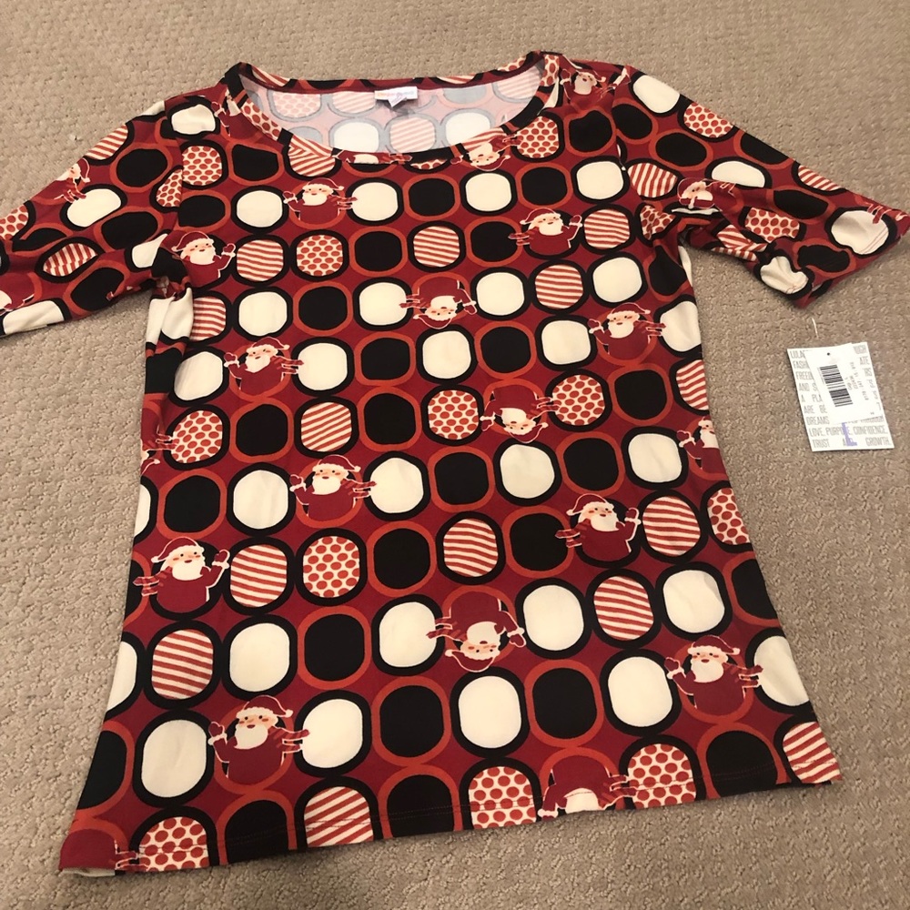 LuLaRoe Large Gigi Christmas print top
